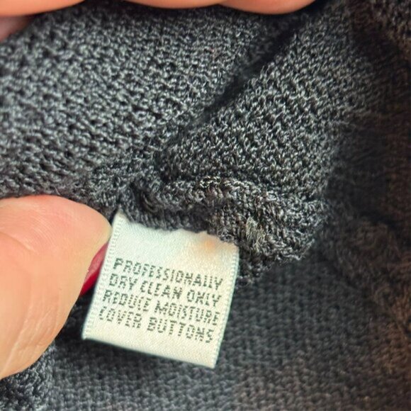 Vintage St. John Collection Marie Gray Women's Black cream button cardigan sz 12 - Picture 7 of 10